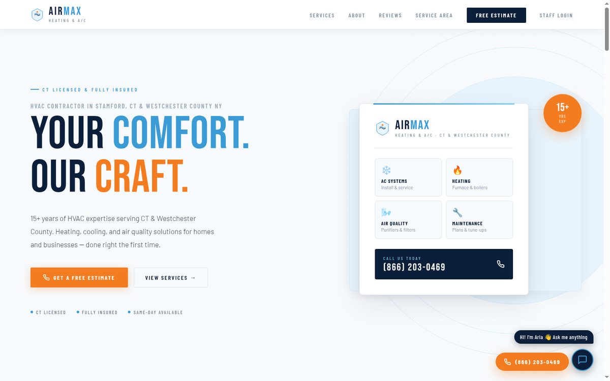 Airmax Heating & A/C website